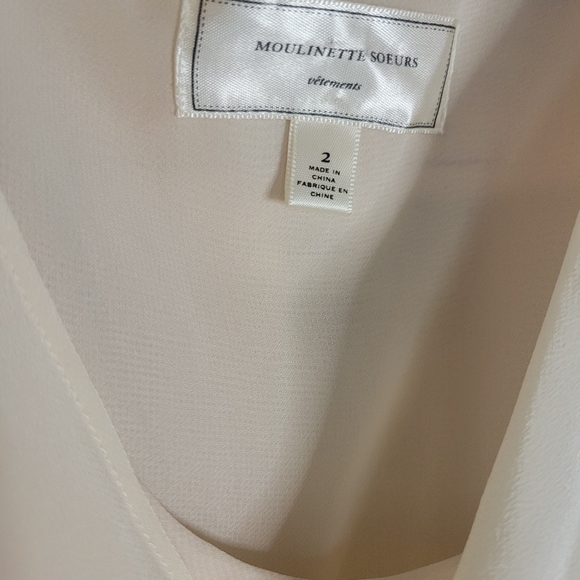 Moulinette souers off white blue pola dot maxi dress extra small 2 - Picture 3 of 6